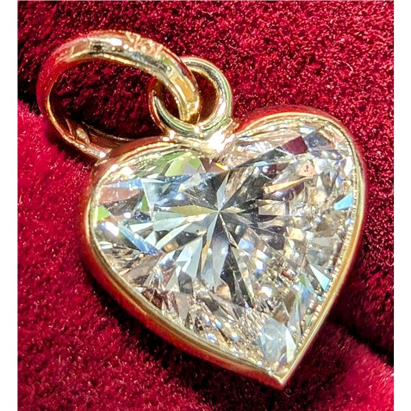 10K, LAB DIAMONDS, 0.7CT HEART SHAPE PENDANT