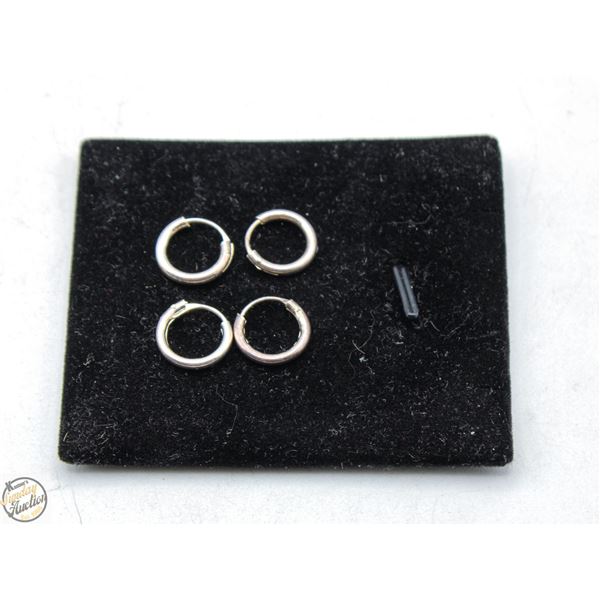 SILVER 2.5G 2 PAIR OF EARRINGS