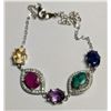 Image 2 : SILVER 5G RUBY,SAPPHIRE,EMARALD,AMETHYST BRACELET
