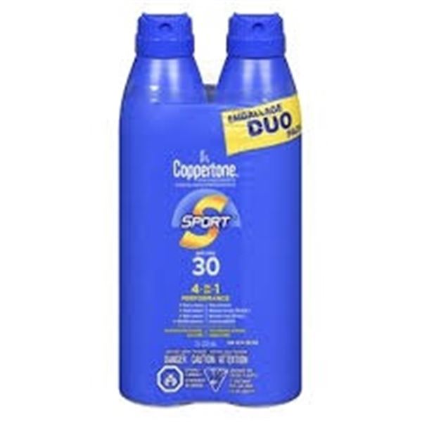 2 X 222ML COPPERTONE SPORT 4-IN-1 SPRAY SUNSCREEN