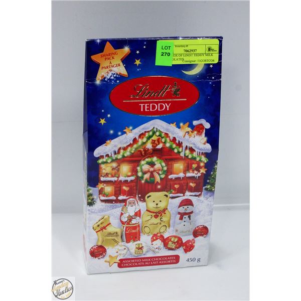 450G LINDT TEDDY MILK CHOCOLATES BB 3/2026