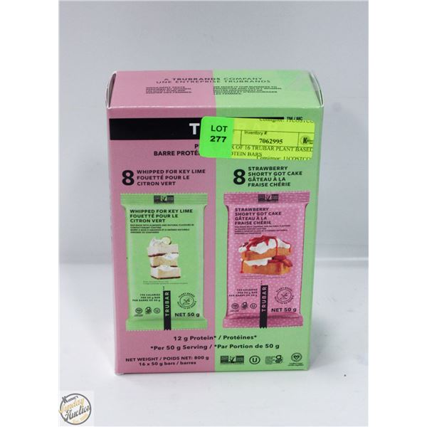 BOX OF 16 TRUBAR PLANT BASED PROTEIN BARS
