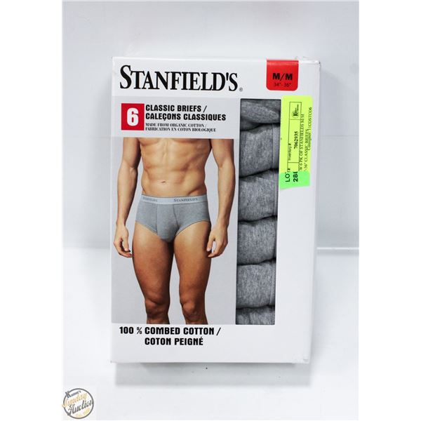 NEW 6 PK OF STANFIELDS M/M 34"-36" CLASSIC BRIEFS