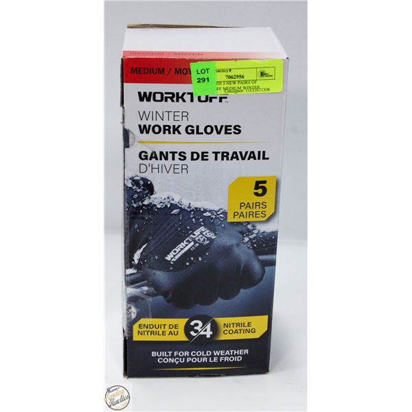 PACK WITH 5 NEW PAIRS OF WORKTUFF MEDIUM WINTER