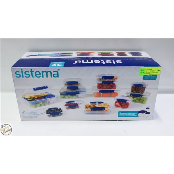 NEW SISTEMA 32 PIECE FOOD CONTAINER SET