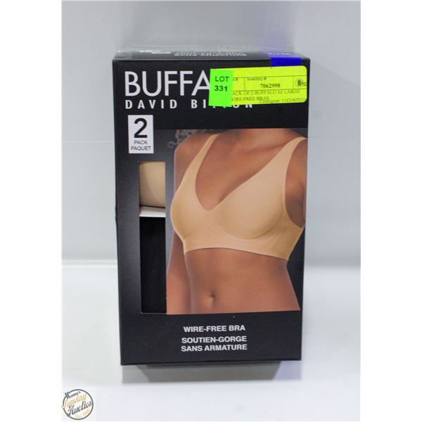 PACK OF 2 BUFFALO SIZE LARGE WIRE-FREE BRAS