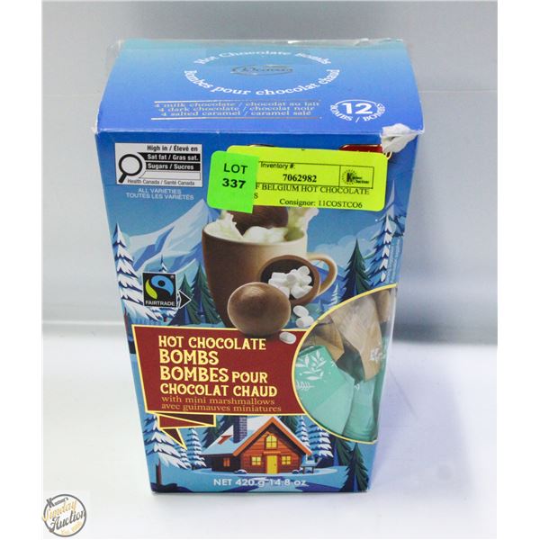 NEW BOX OF BELGIUM HOT CHOCOLATE BOMBS