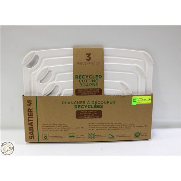 NEW 3PC RECYCLED PLASTIC BOTTLES CUTTING BOARD SET