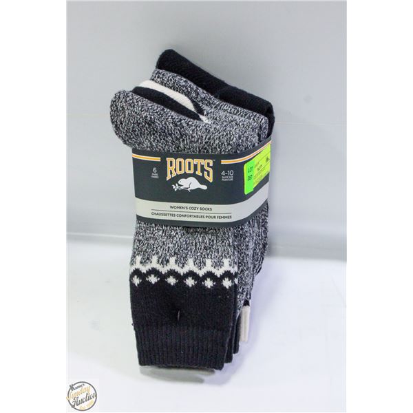 NEW 5 PACK OF ROOTS 4-10 WOMENS COZY SOCKS