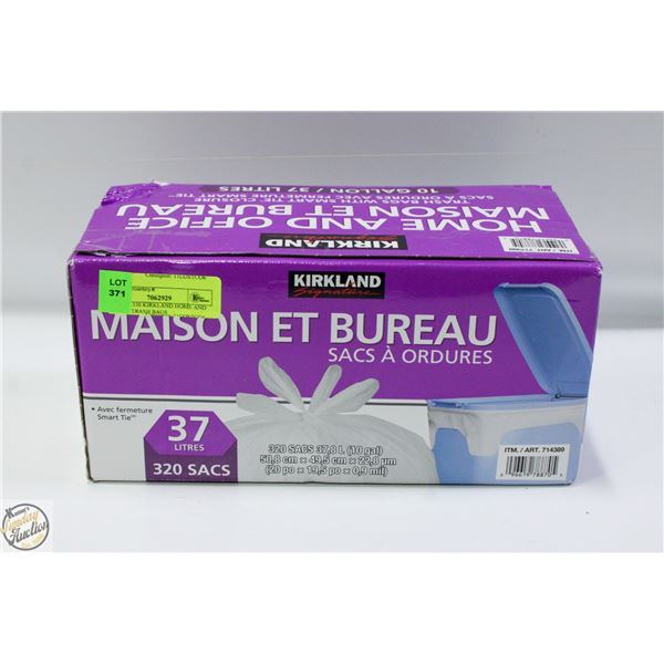 320PK KIRKLAND HOME AND OFFICE TRASH BAGS 10GALLON