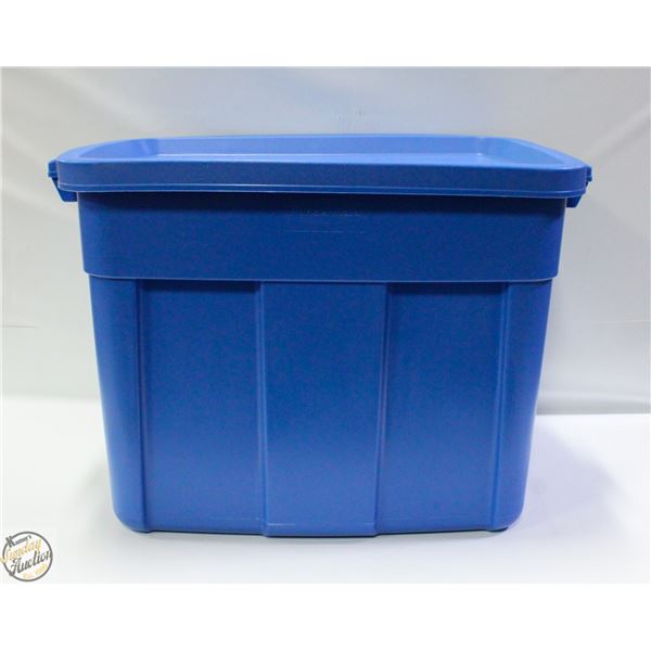 NEW 18 GALLON RUBBERMAID TOTE WITH LID