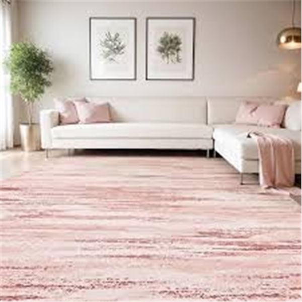 BRAND NEW TCHDIO WASHABLE RUG 8 X 10FT BROWN PINK