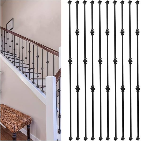 NEW W BOX 16PK IRON BALUSTERS STAIR SPINDLES