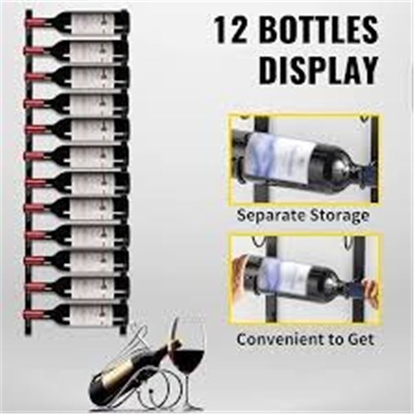 NEW W BOX VEVOR WALL MOUNTED WINE RACK 12 BOTTLES