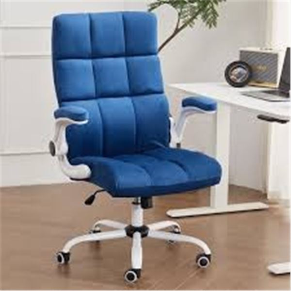 BRAND NEW VELVET HOME OFFICE CHAIR LARGE BLUE