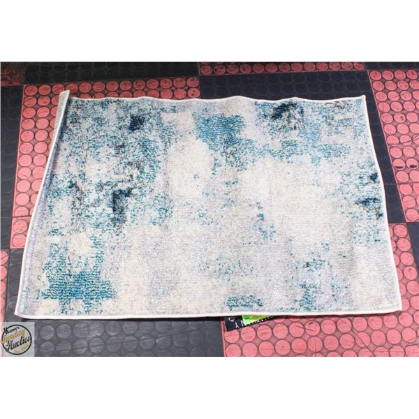 NEW CONTEMPORARY POP 2 X 3' CREAM BLUE RUG