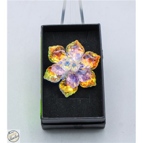 NEW FLOWER CRYSTAL BROOCH 1.77’’X1.77’’