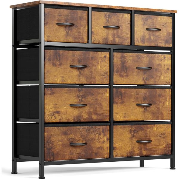 NEW ASSEMBLED SOGES 9 DRAWER FABRIC DRESSER