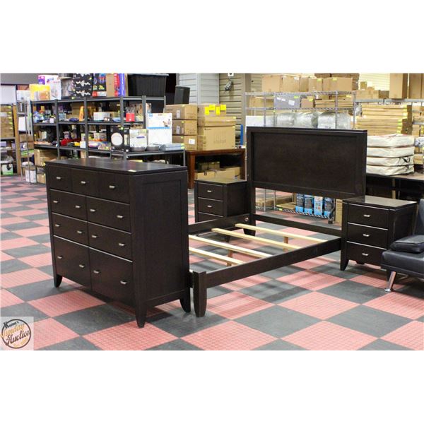 SIMPLY AMISH CHERRY QUEEN SIZE 4PC BEDROOM SUITE