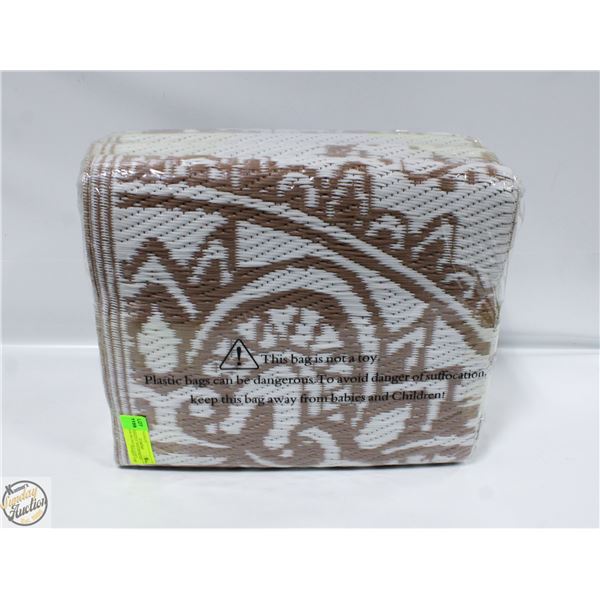 NEW YAMAZIOT WATERPROOF OUTDOOR BROWN RUG 6X9FT