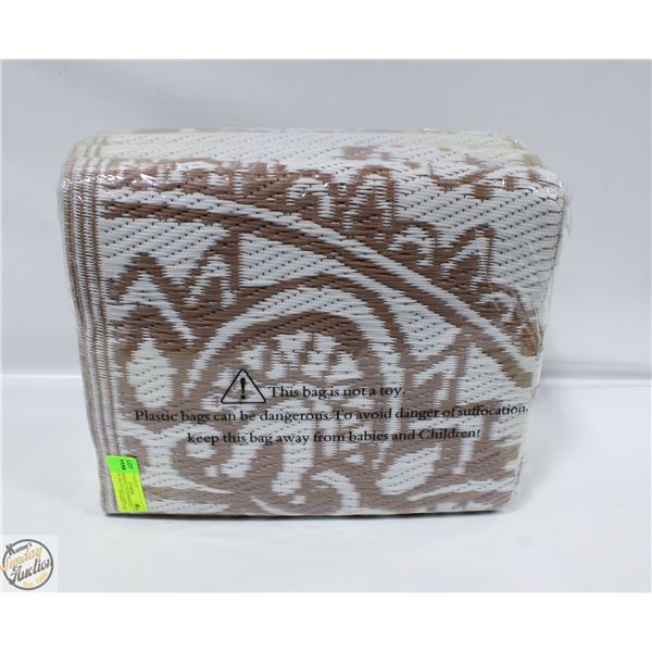 NEW YAMAZIOT WATERPROOF OUTDOOR BROWN RUG 6X9FT