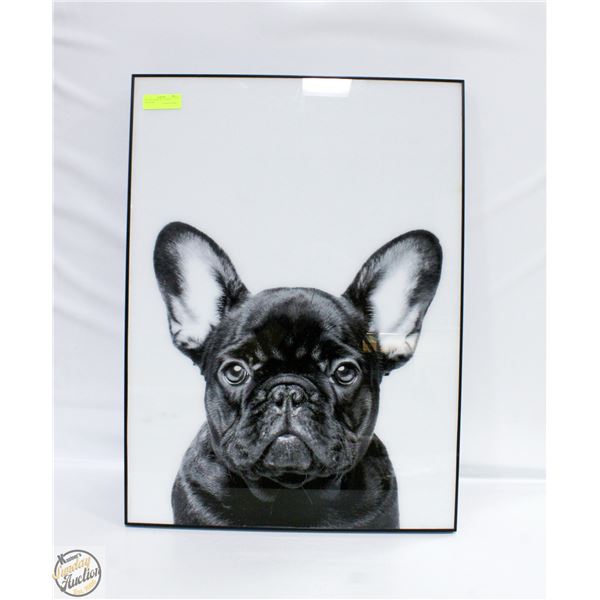 30" x 22" GLASS PUG PUPPY ARTWORK