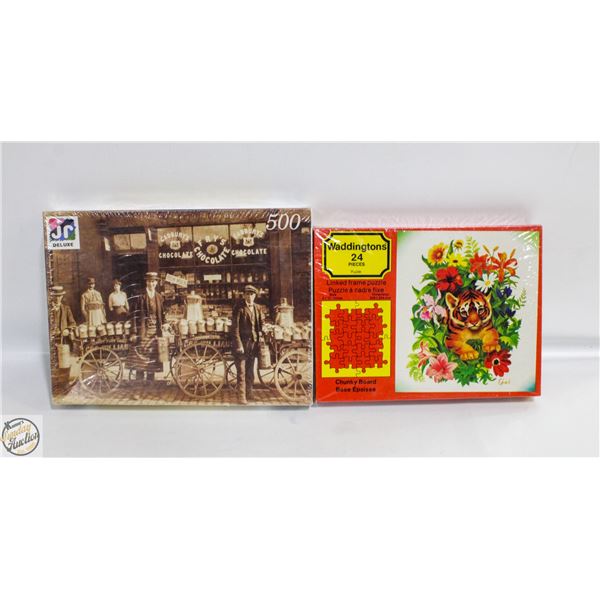 SEALED 2 VINTAGE PUZZLES WADDINGTONS