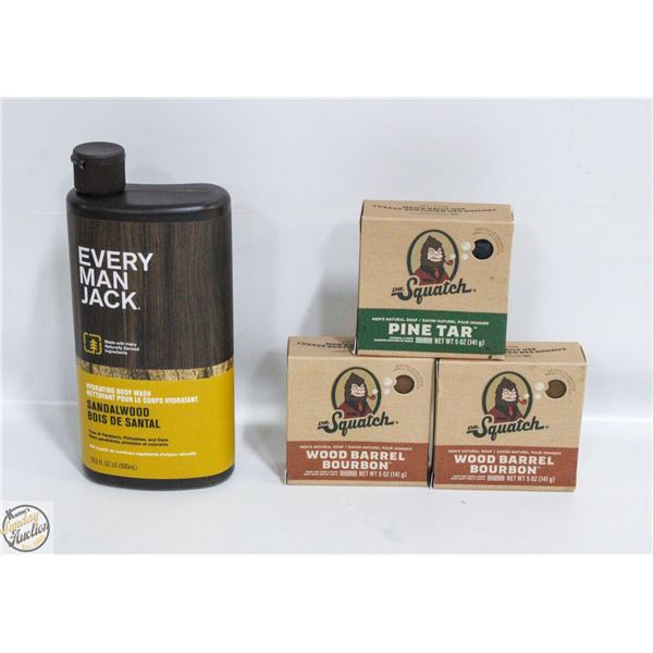 NEW 3 MEN'S DR. SQUATCH NATURAL