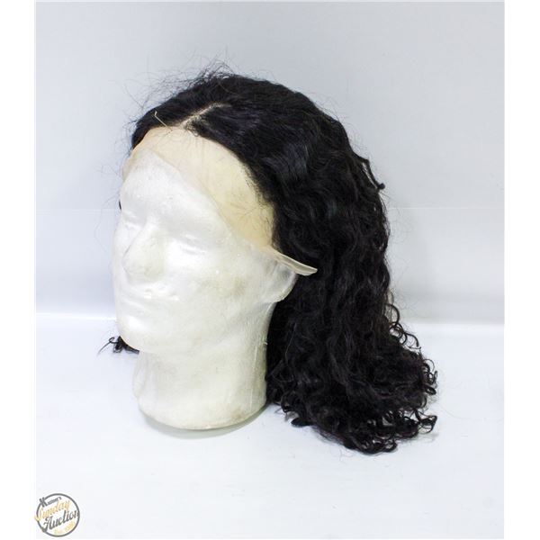 100% HUMAN HAIR KINKY CURLY FULL FRONTAL 16" WIG