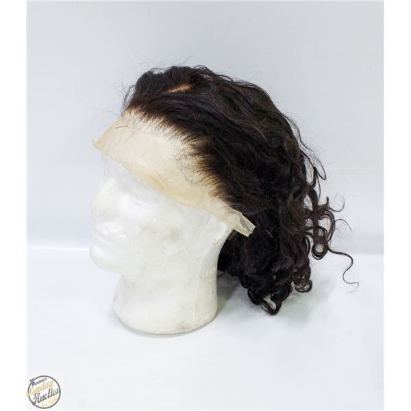 100% HUMAN HAIR CURLY FULL FRONTAL 14" WIG