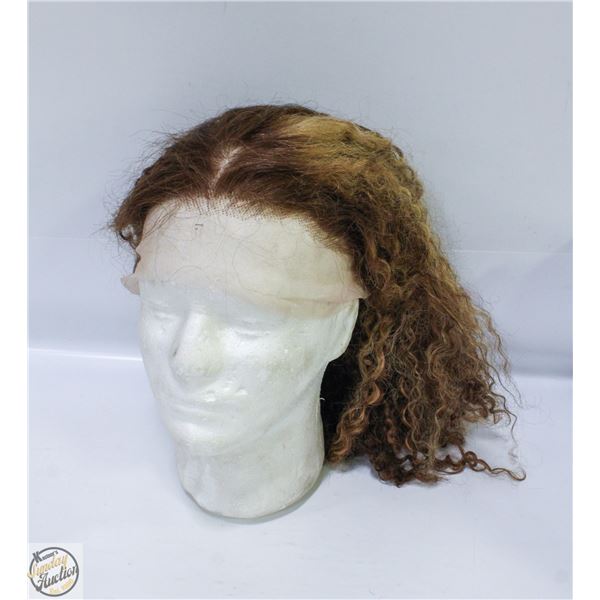 100% HUMAN HAIR KINKY CURLY FULL FRONTAL 18" WIG