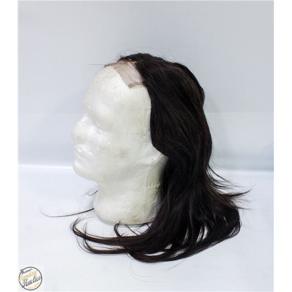 100% HUMAN HAIR STRAIGHT CLOSURE 14" WIG COLOR 2B
