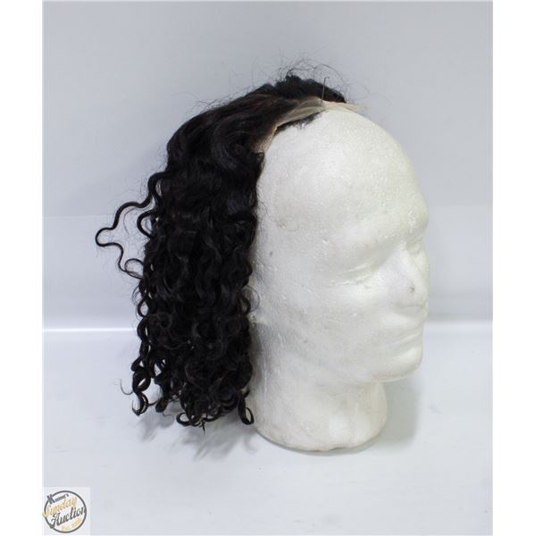 100% HUMAN HAIR JERRY CURL CLOSURE 10" WIG