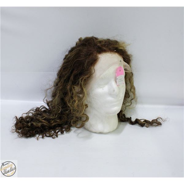 100% HUMAN HAIR KINKY CURL FULL FRONTAL 18" WIG