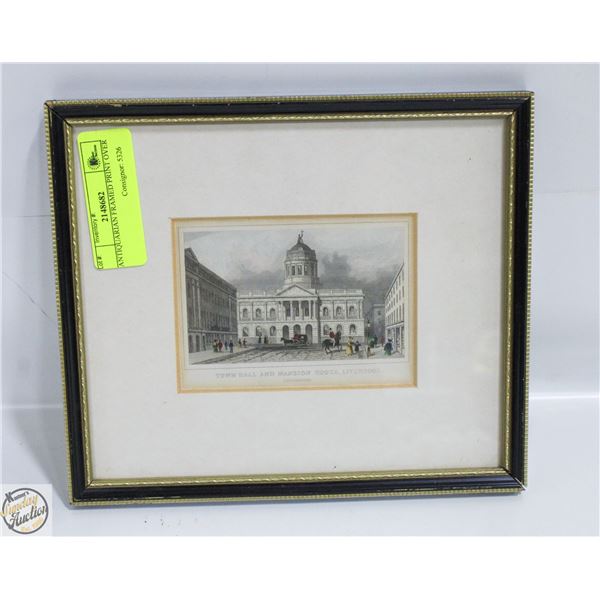 ANTIQUARIAN FRAMED PRINT OVER