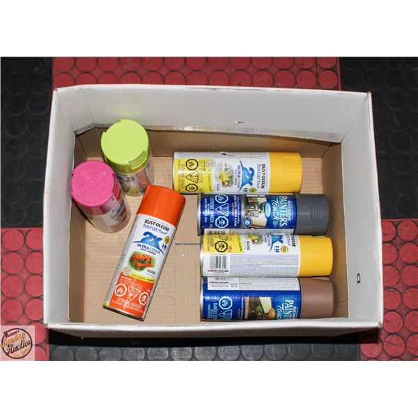 LOT OF RUSTOLEUM SPRAY PAINT