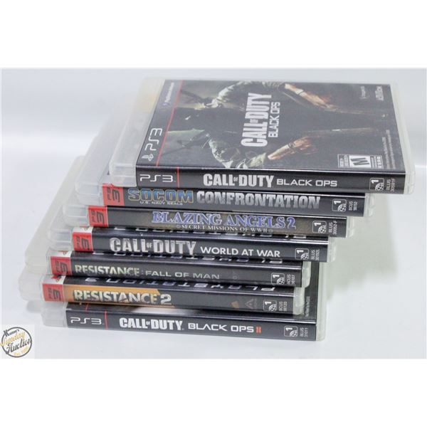 7 PS3 GAMES: CALL OF DUTY BLACK OPS 1 & 2,