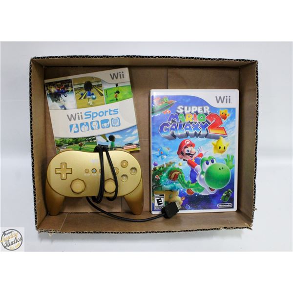 NINTENDIO WII CONTROLLER AND GAMES: