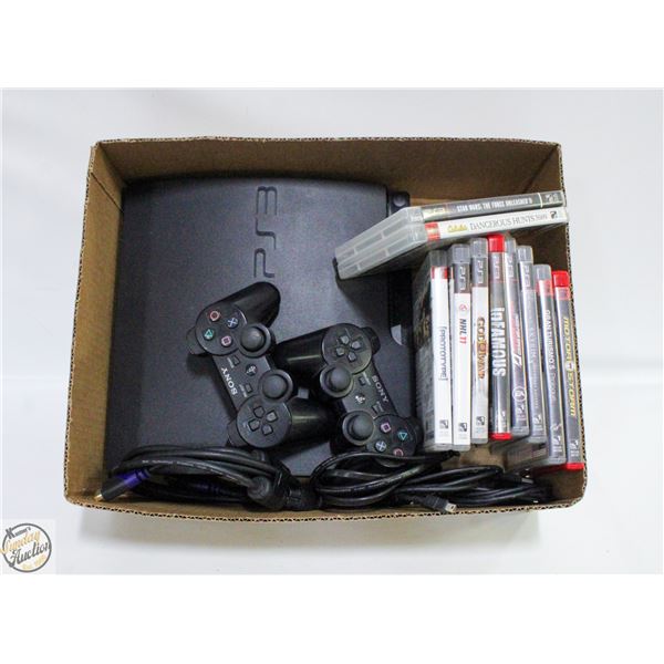 PS3 W/ 10 GAMES: PROTOTYPE, GOD OF WAR,