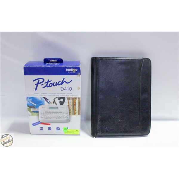 BROTHER P-TOUCH D410 SOLD WITH LEATHER WORKBOOK