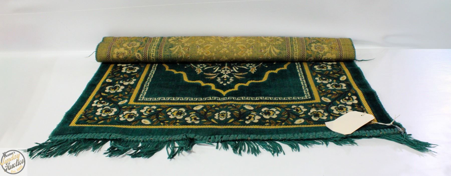 GREEN FLORAL PATTERN VELVETY TURKISH