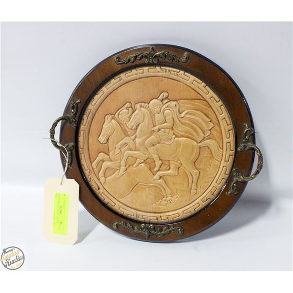 WOOD CARVED "GREEK HORSE RACE"