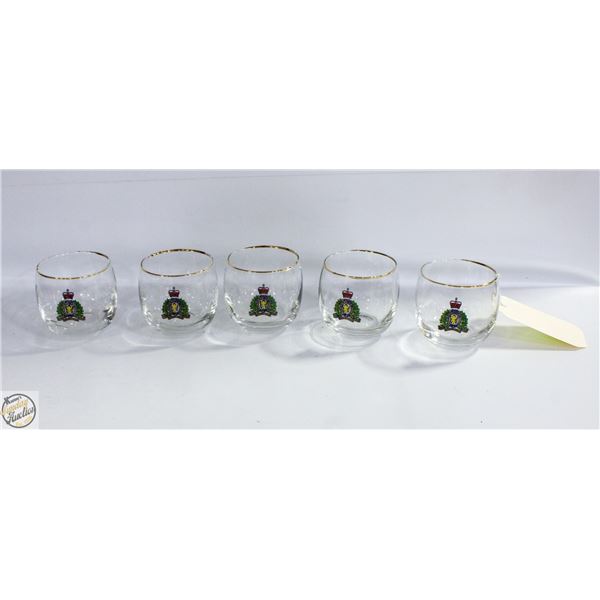 5 RCMP VINTAGE COCKTAIL GLASSES