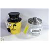 Image 1 : 2 COOKIE JARS - MR.PEANUT & CLEAR GLASS