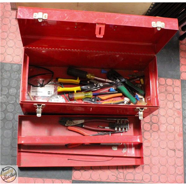 RED TOOLBOX WITH CONTENTS