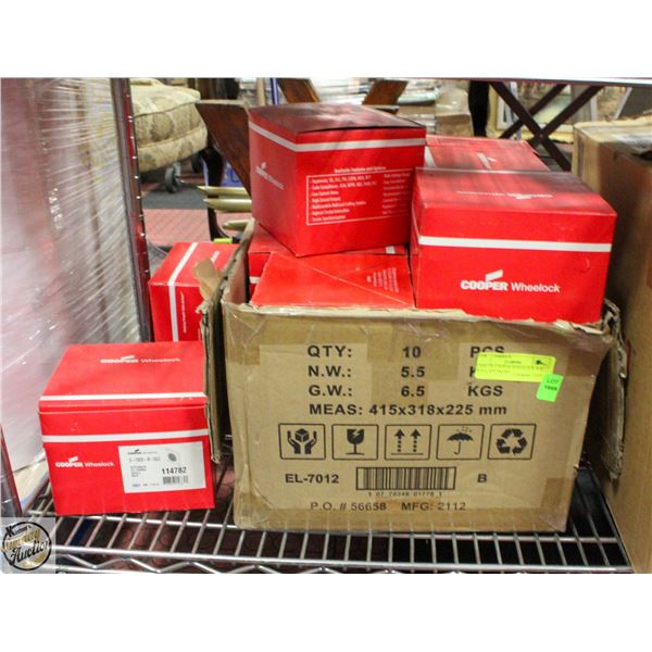 CASE OF COOPER WHEELOCK RED WALL SPEAKERS