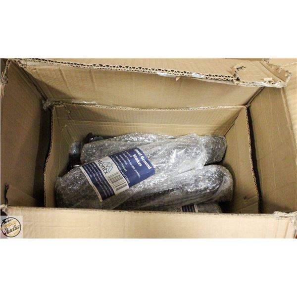 CASE OF 12 BLACK METAL GARDEN STAKES