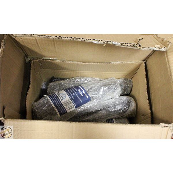 CASE OF 12 BLACK METAL GARDEN STAKES