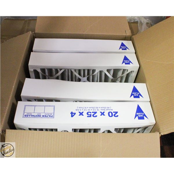 4 UNUSED FURNACE FILTERS SIZE 20 X 25 X 4