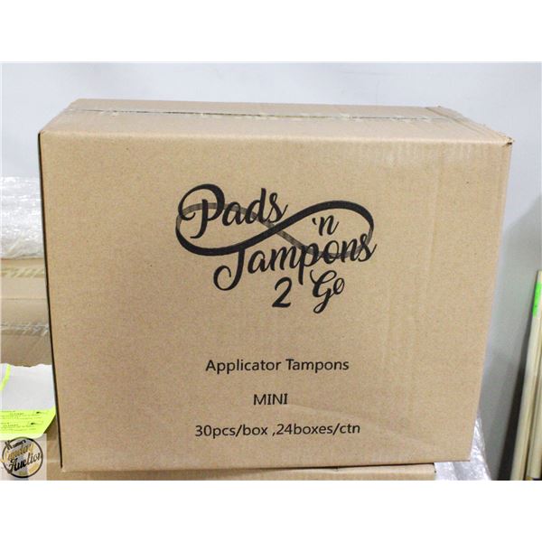CASE WITH 24 BOXES OF 30 MINI TAMPONS REGULAR